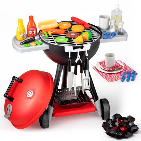 JOYIN 34 Pcs Cooking Toy Set Kitchen Toy Set Toy BBQ Grill Set Little Chef Play Kids Grill Playset Interactive BBQ Toy Set for Kids