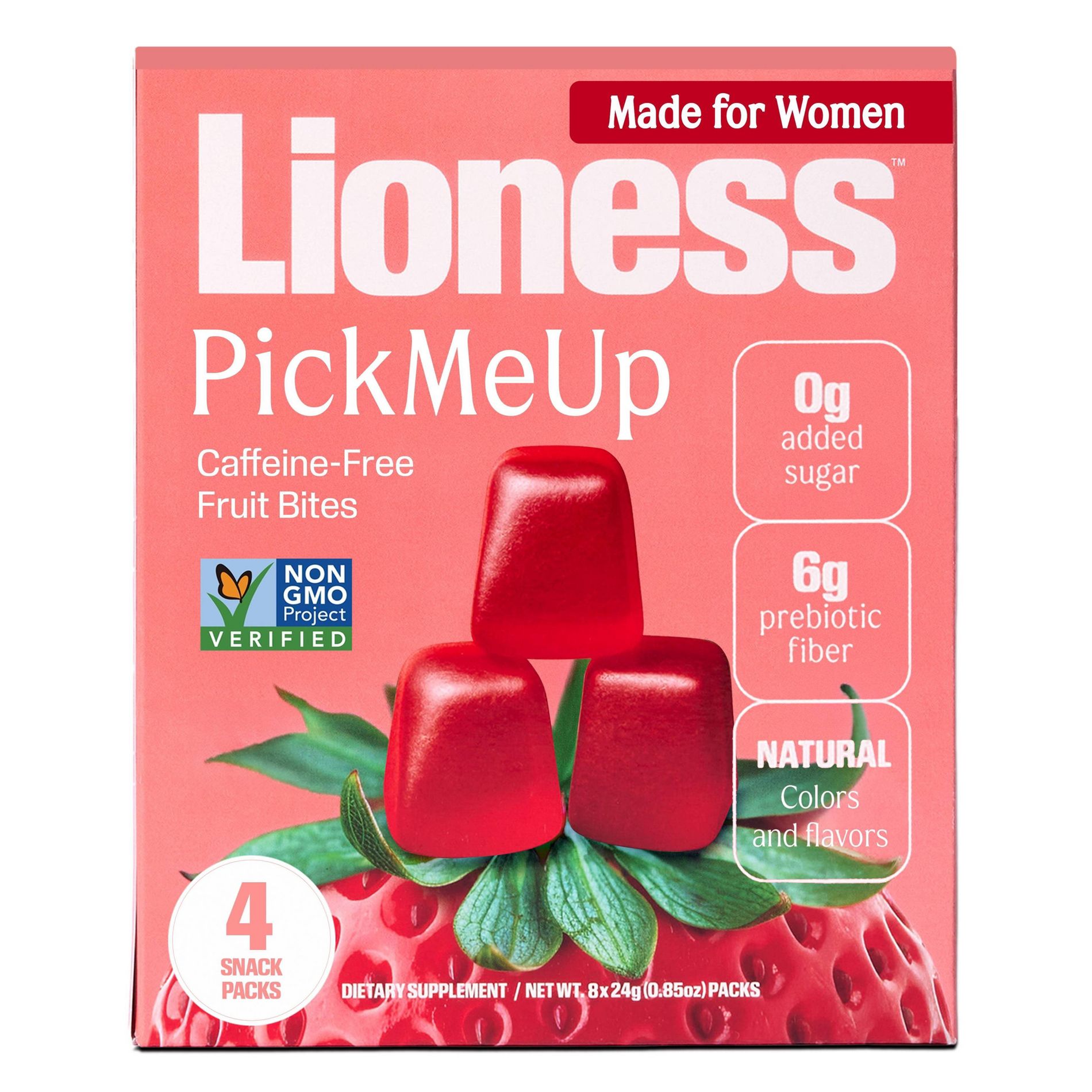 Lioness Pick Me Up Strawberry Fruit Snacks - 3.4oz/4ct
