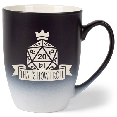 100 North Dice 10 Ounce Black and White Two Toned Ombre, Comfortably Fits Your Hands, Ceramic Tea Coffee Cup Mug, That's How I Roll