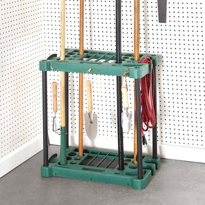 The Lakeside Collection Garage Tool Holder - Garden Utensil Stand with Slots for Garage Organization