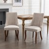 CENGHU Rayon Cloth Flocking Linen Dining Chairs Set of 2, Comfy Fabric Upholstered Accent Chairs with Curved Solid Wood Legs for Dining Room - 3 of 4