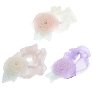 Unique Bargains Women's Fashion Elegant Flower Hair Hair Ties 2.76"x2.36" Multicolor 3 Pcs - 1 of 4