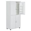 Resenkos Tall and Wide Bathroom Floor Storage Cabinet, Bathroom Storage Unit, Freestanding Cabinet with 4 Doors, Adjustable Shelves, White - 4 of 4
