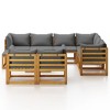 vidaXL Modern Acacia Wood Patio Lounge Set, 10-Piece Outdoor Furniture Set with Cushions and Coffee Table - Suitable for Garden or Patio - 3 of 4