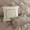 Sapphtopaz 7 Piece Comforter Set Elegant Bedding Comforter Sets Solid Color Reversible Tufted Bedding Set with Throw Pillows - 3 of 4