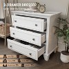 Modern 3 Drawer Dresser, Wood Storage Cabinet with Elegant Metal Handles, Compact Chest of Drawers for Bedroom, Living Room, Entryway, Hallway - 3 of 4