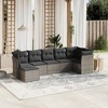 vidaXL Garden Sofa Set Grey Poly Rattan, Powder-Coated Steel 7-Piece Set - 2 of 4