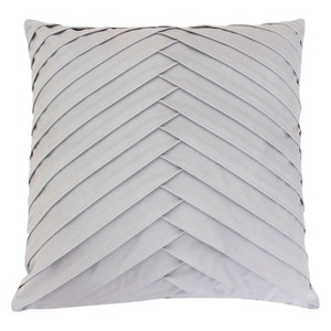 James Pleated Velvet Oversize Square Throw Pillow Gray - Decor Therapy