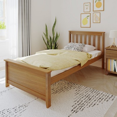 Max & Lily Twin Bed Frame For Kids, Wooden Platform Bed With Slatted ...