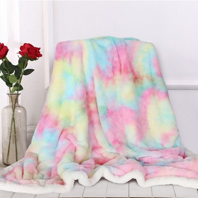 Boersma Cute Fuzzy Unicorn Blanket Girls Thick Fleece Blanket Couch Floor Throw Super Soft Bed Cover Pink 50 x 63 Inch Full