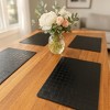 HomeRoots 18" Set of Four Black Basketweave Faux Leather Placemats - 2 of 4