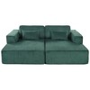 Merax Corduroy Double Sofa Bed with 2 Pillows and Square Armrests - 3 of 4