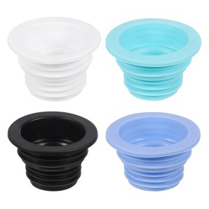 Unique Bargains Silicone Universal Fit Hose Laundry Drain Pipe Sewer Seal Ring 4 Pcs - 1 of 4
