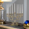 Northlight Embossed Metal  Menorah with Star of David - 10" - Gold - 2 of 4