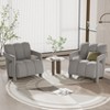 Ridstar Gray Modern Minimalist Leisure Armchair with L-shaped Armrests and Polyester Fabric for Living Room - 3 of 4