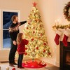 Small Pre Lit Snow Covered Christmas Tree, White Artificial Xmas Tree with 100 Warm White Led Lights & Metal Stand, Christmas Decor - 4 of 4