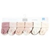 Hudson Baby Infant Girl Cotton Rich Newborn and Terry Socks, Blush Stripe - 2 of 4