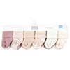 Hudson Baby Infant Girl Cotton Rich Newborn and Terry Socks, Blush Stripe - image 2 of 4