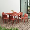 WestinTrends Playa 7-Piece Outdoor Rectangular Metal Patio Dining Table Set With Stackable Resin Patio Side Chairs - 2 of 4