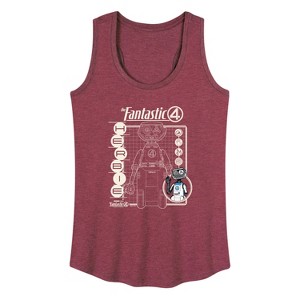 Women's - Marvel - Fantastic 4 Fantastic 4 Herbie Blueprint Graphic Racerback Tank - 1 of 4