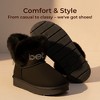 Bebe Girls' Winter Boots - Kids Snow Boots with Faux Fur Trim, Rhinestone Bow, and Cozy Shoes for Little Kid/Big Kid - 2 of 4