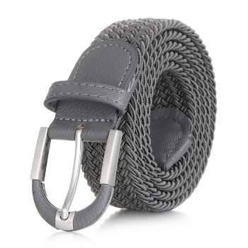 Mio Marino | Men's Hopsack Weave Elastic Belt - Deep Charcoal & Ash ...