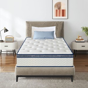 Resenkos Queen Mattress, 10 Inch Hybrid Queen Mattress in a Box, Individual Pocket Spring Bed Mattress, Medium Firm Mattress - 1 of 4