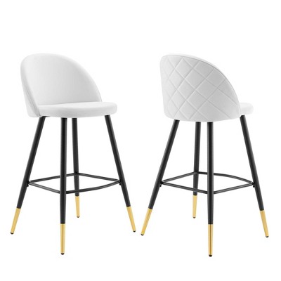Modway Cordial Performance Velvet Bar Stools - Set of 2
