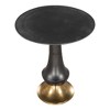 HomeRoots 21" Black And Gold Aluminum Round Pedestal End Table - 4 of 4