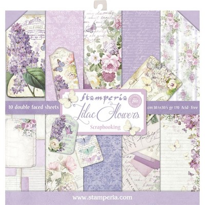 Stamperia Double-Sided Paper Pad 12"X12" 10/Pkg-Lilac, 10 Designs/1 Each