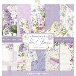 Stamperia Double-Sided Paper Pad 12"X12" 10/Pkg-Lilac, 10 Designs/1 Each
