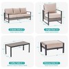 Sonkuki Outdoor Furniture Set Patio Conversation Sofa with Coffee Table Set, All-Weather PE Rattan Couch with Cushion - 3 of 4