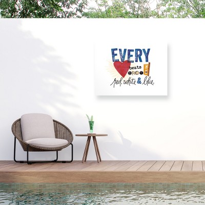 Modern Red, White, and Blue Landscape Canvas Print