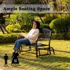 Gardenised Outdoor Black Steel Swing, Powder Coated Glider Bench, Loveseat Lawn Rocker Bench for Yard, Patio, Garden and Deck - 4 of 4