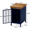 Modern Nightstand with Storage Cabinet and Solid Wood Tabletop, Iron Beside Table Coffee Table with Tempered Glass Door - 2 of 4