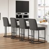 Bencmate Accent Chairs, Bar Stools Upholstered Counter Height Chairs Barstools for Kitchen Island, Black, 17.5"*15.4"*35" - 3 of 4