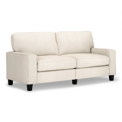 Buckwheat Beige Fabric Track Arm Sofa with Removable Cushions