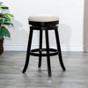 30" Bar Height Backless Swivel Stool with Padded Seat and Finish, Solid Hardwood Frame for Kitchen or Bar - 2 of 4