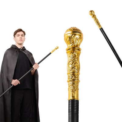 Joyfy Walking Cane Costume Accessories, Vintage Staff Prop Stick for Dress Up Role Play Party, Halloween Cosplay Party Favors Canes for Adults & Kids