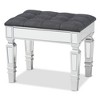 Hedia Fabric Upholstered and Wood Ottoman - Baxton Studio - 2 of 4