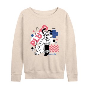 Women's - Disney - Mickey & Friends Lightweight French Terry Wide Neck Long Sleeve Shirt - 1 of 4
