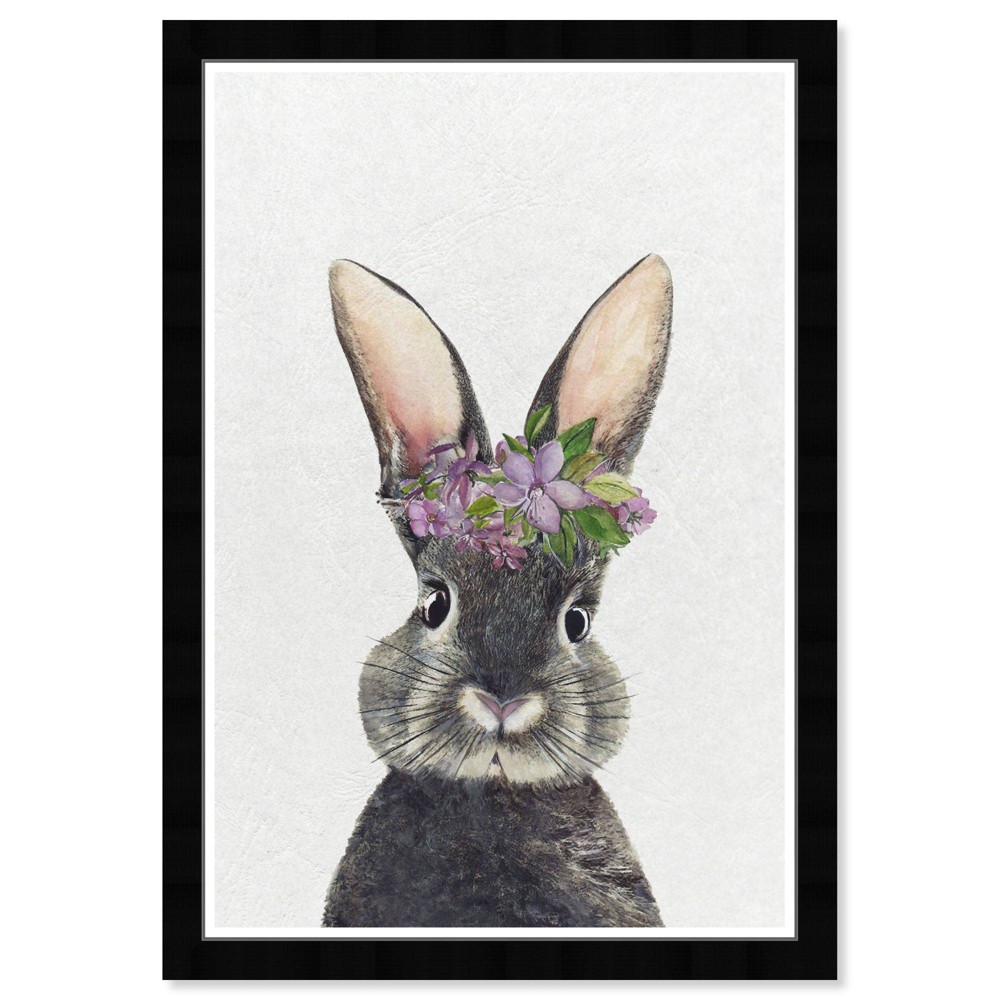 Photos - Other interior and decor 15" x 21" Floral Bunny Animals Framed Art Print - Wynwood Studio