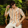 Campus Sutra Men Men's Coral Orange & Saltbox Beige Multitrack Knit Oversized Shirt - 2 of 4