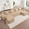 VASIP Modular Boneless Cloud Sofa 4-Seater with Deep Seat Sectional Couch and  Pillows,Corduroy Fabric for Large Living Room,Camel - 2 of 4