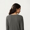 Anna-Kaci Women's Long Sleeve V-Neck Top with Contrast Crochet Trim and Relaxed Hem - 4 of 4