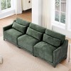 Three-Seater Chenille Ergonomic Wooden Base Upholstered Sofa with Elegant Armrests, Lumbar Pillow and Easy Install - 3 of 4