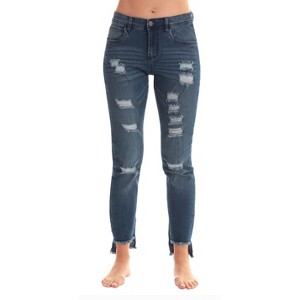 Just Love Denim Wash Ripped Jeggings for Women - 1 of 3