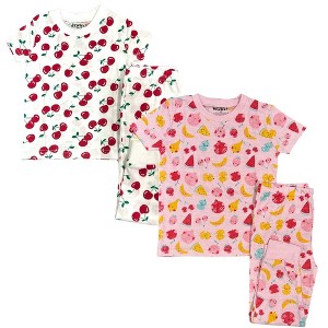 BenBen Cherries/Fruits 2 Pack Kids Shortsleeve Pajama Sets - 1 of 3
