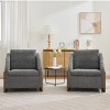 Modern Chenille Fabric Upholstered Side Chairs Set Of 2,Accent Lounge Chair With Wood Frame,Wooden Lounge Armrests Chair-Coolbibila - 2 of 4