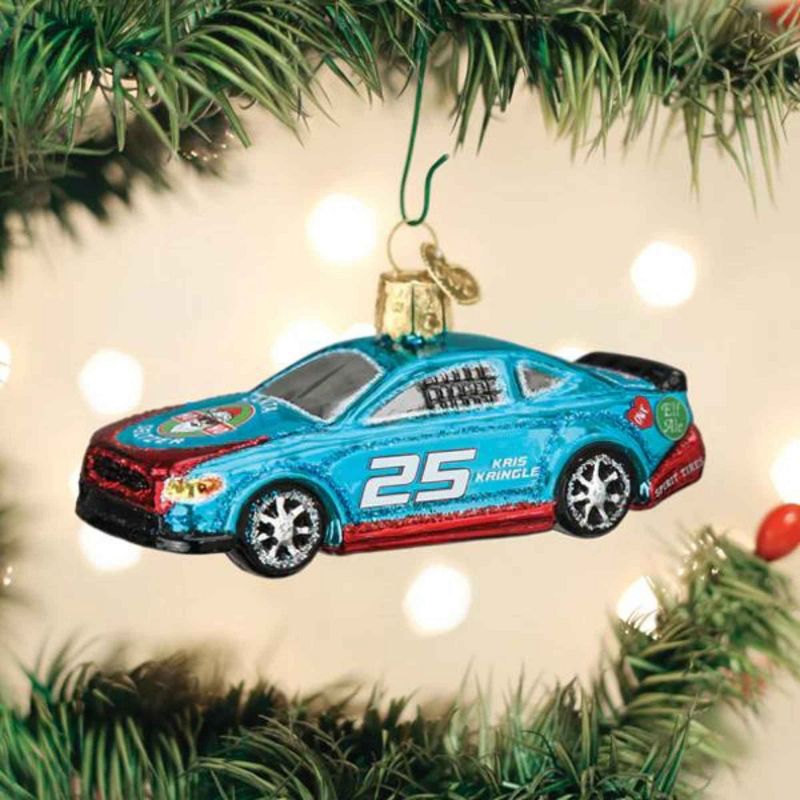 Old World Christmas 1.75 In Racing Sports Car Santa Stout Kris Kringle Tree Ornaments, 2 of 4